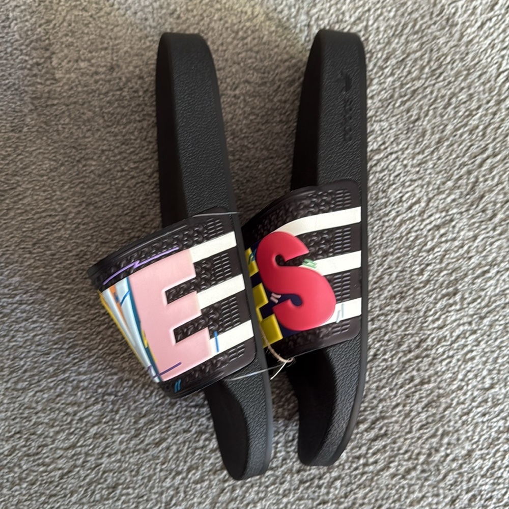 Adidas Adilette Pride Colorful Slide Sandals. Multi-Color. Size 12 - Picture 3 of 11